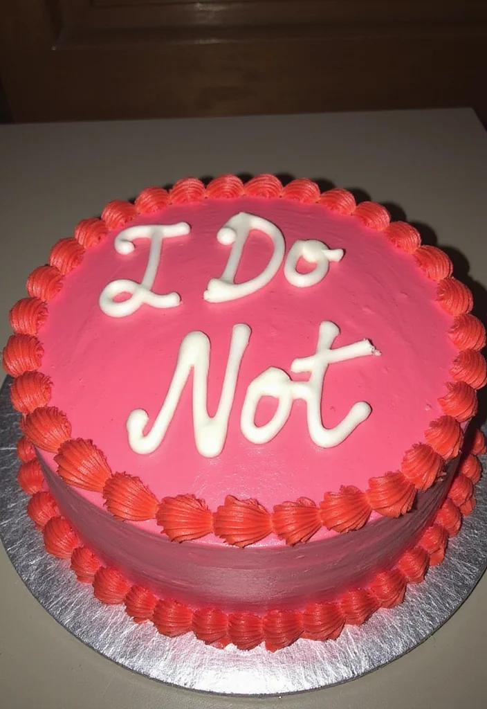 10 Divorce Party Cake Ideas That Will Make You Celebrate Freedom Like Never Before! - 2. 'I Do Not' Cake