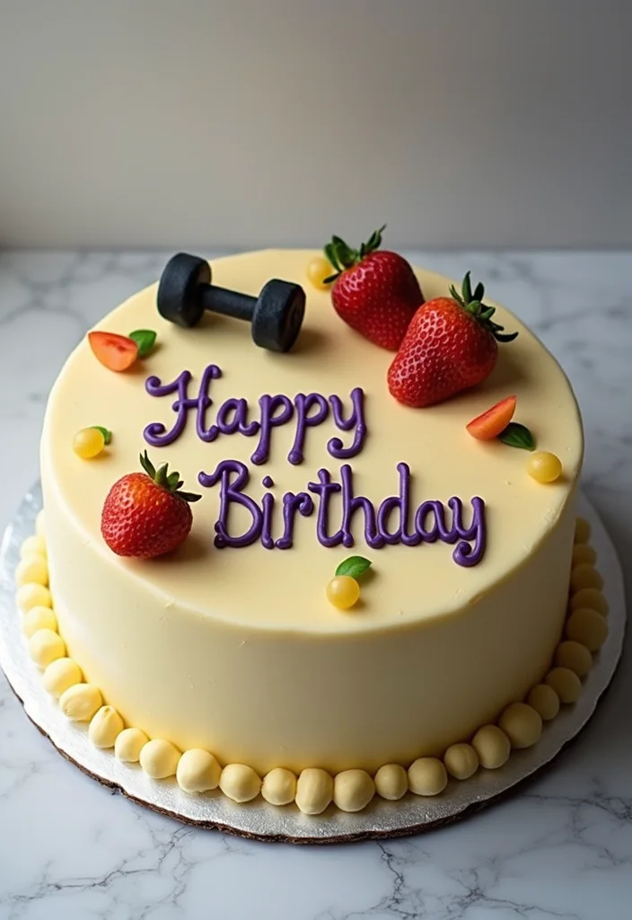 10 Jaw-Dropping Gym Birthday Cakes That Will Make Your Workout Buddies Drool! - 10. Motivational Quote Cake