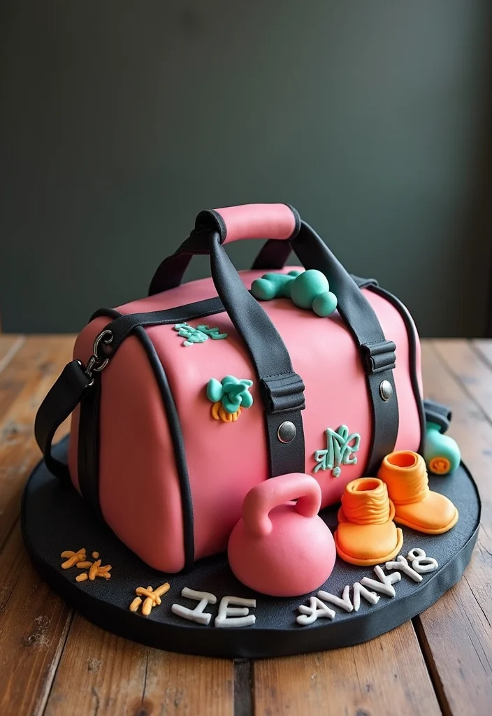 10 Jaw-Dropping Gym Birthday Cakes That Will Make Your Workout Buddies Drool! - 9. Gym Bag Cake