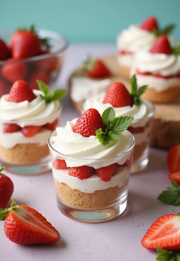 11 Delightful Mini Cake Treats to Celebrate Your Love on Your Anniversary! - 5. Strawberry Shortcake Mini Cups