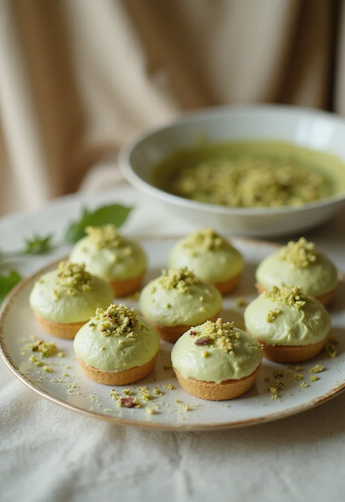 11 Delightful Mini Cake Treats to Celebrate Your Love on Your Anniversary! - 9. Pistachio Cream Mini Cakes