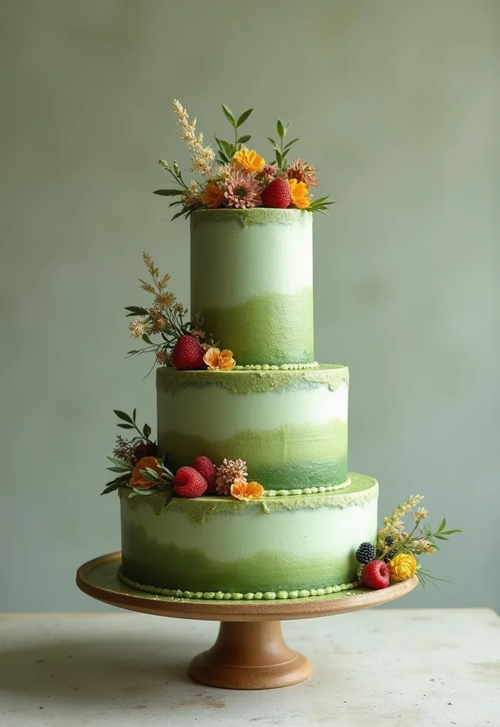 11 Elegant Cake Flavors Perfect for Your Dress to Impress Wedding! - 7. Matcha Green Tea Wonder