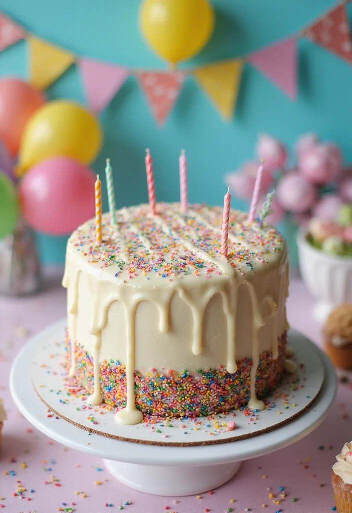 12 Home-Baked Drip Cakes That Are Easier Than You Think (Your Kitchen Will Love #8!) - 4. Funfetti Drip Cake