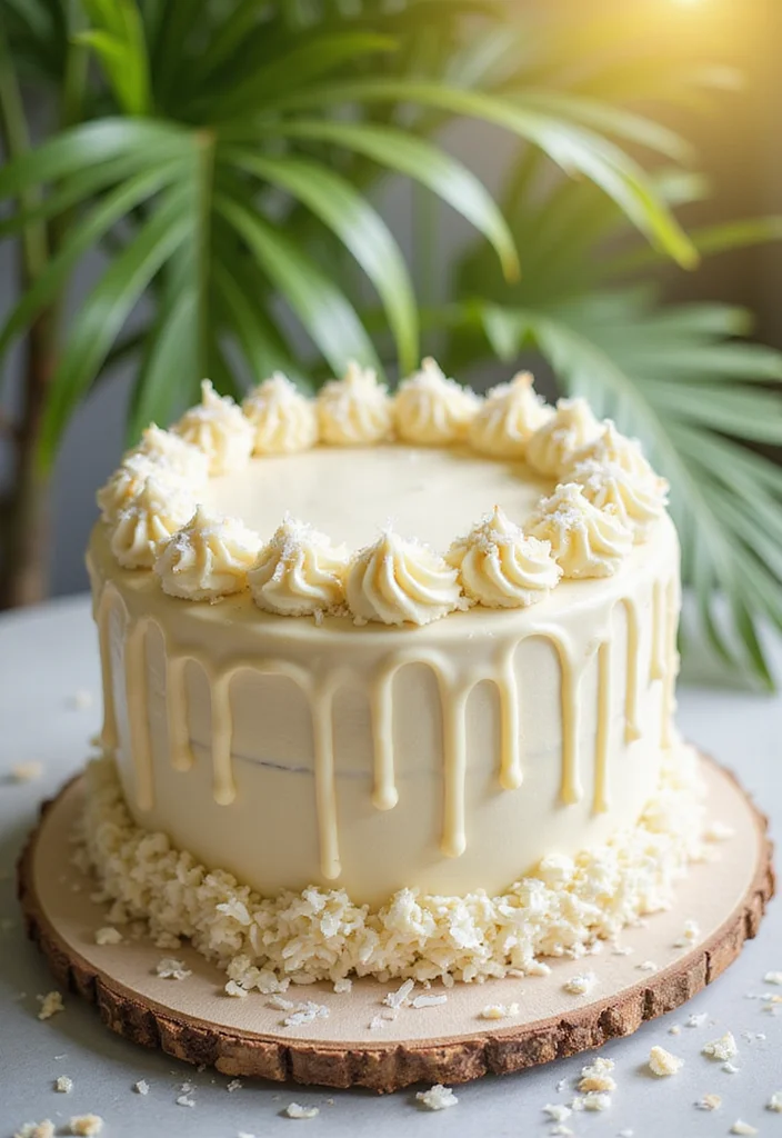 12 Home-Baked Drip Cakes That Are Easier Than You Think (Your Kitchen Will Love #8!) - 8. Tropical Coconut Drip Cake