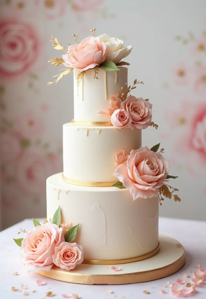 12 Stunning Nikkah Cakes That Will Steal the Show at Your Wedding (You Won't Believe #5!) - 1. Floral Elegance