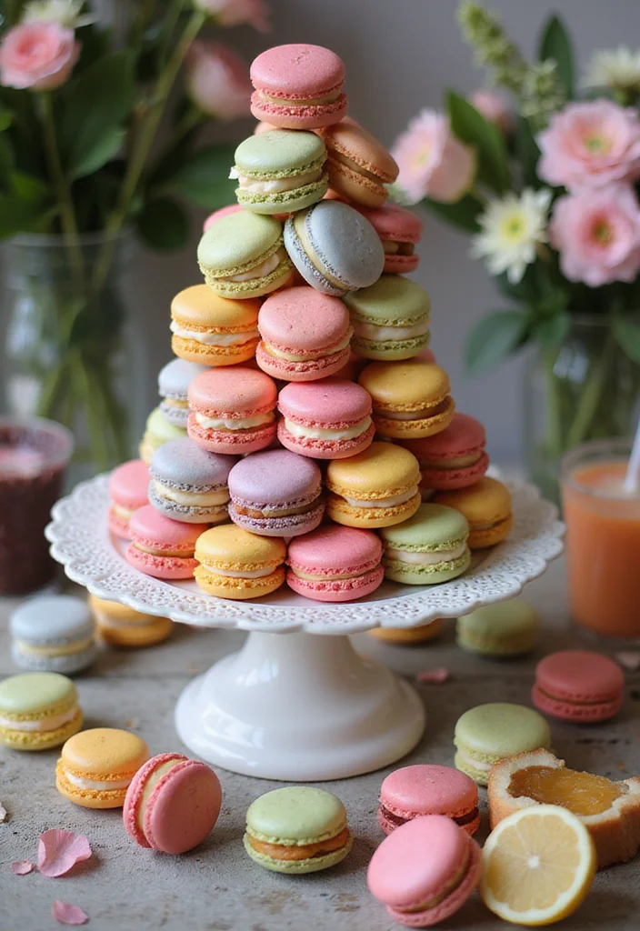 12 Stunning Nikkah Cakes That Will Steal the Show at Your Wedding (You Won't Believe #5!) - 5. Macaron Tower Surprise