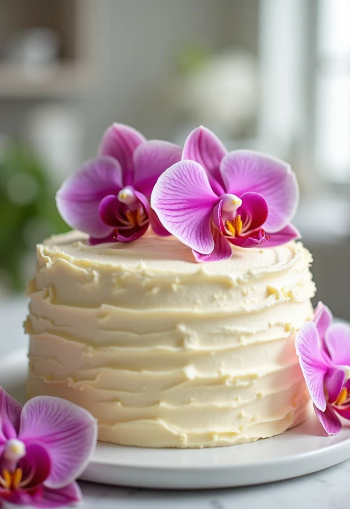 13 Luxurious Orchid Cakes That Will Make You Feel Like Royalty (Don’t Miss #1!) - 13. Heavenly Vanilla Orchid Cake
