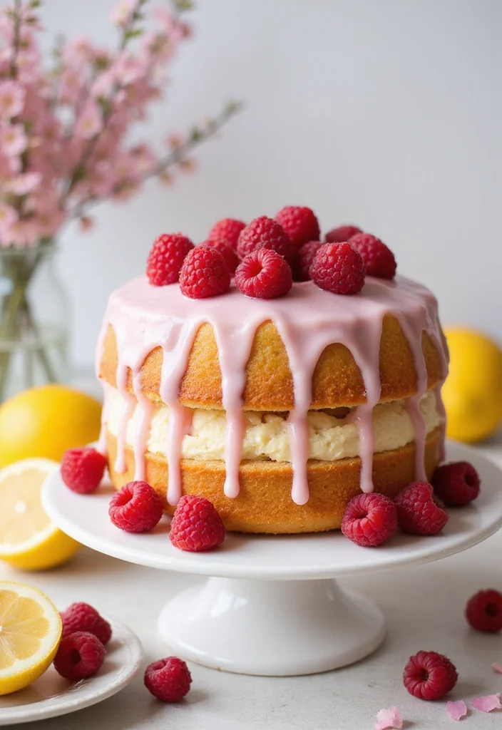 13 Spring Themed Cakes That Will Make Your Celebrations Extra Special! - 12. Raspberry Lemonade Cake