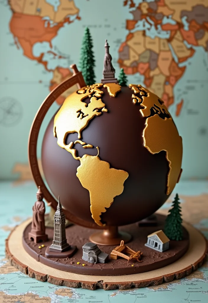14 Adventurous Cake Ideas for Men That Will Make Your Taste Buds Take Flight! - 1. Globe-Trotting Chocolate Cake