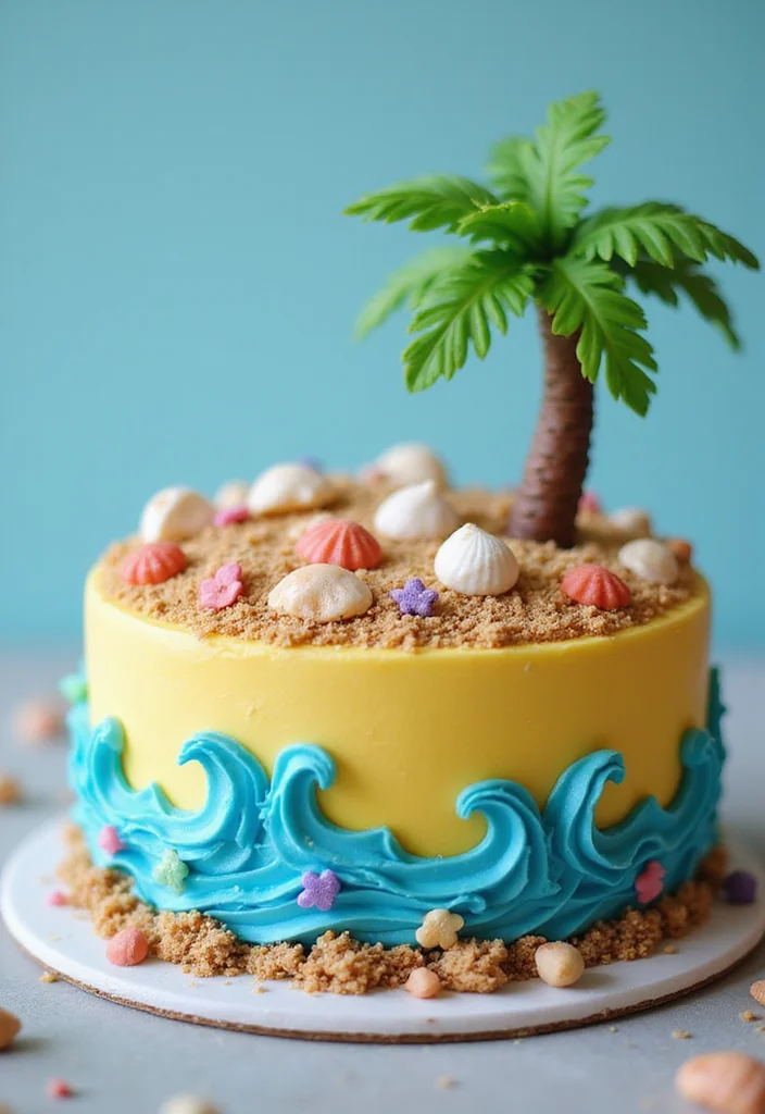 14 Adventurous Cake Ideas for Men That Will Make Your Taste Buds Take Flight! - 2. Tropical Island Paradise Cake