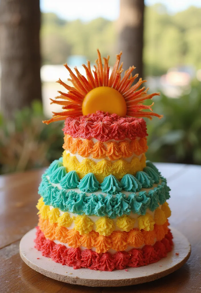 14 Chic Disco Themed Cakes for Grown-Up Celebrations! - 10. Disco Sunset Cake