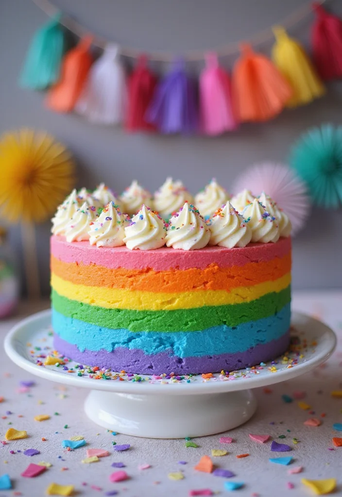 14 Chic Disco Themed Cakes for Grown-Up Celebrations! - 2. Funky Retro Rainbow Cake