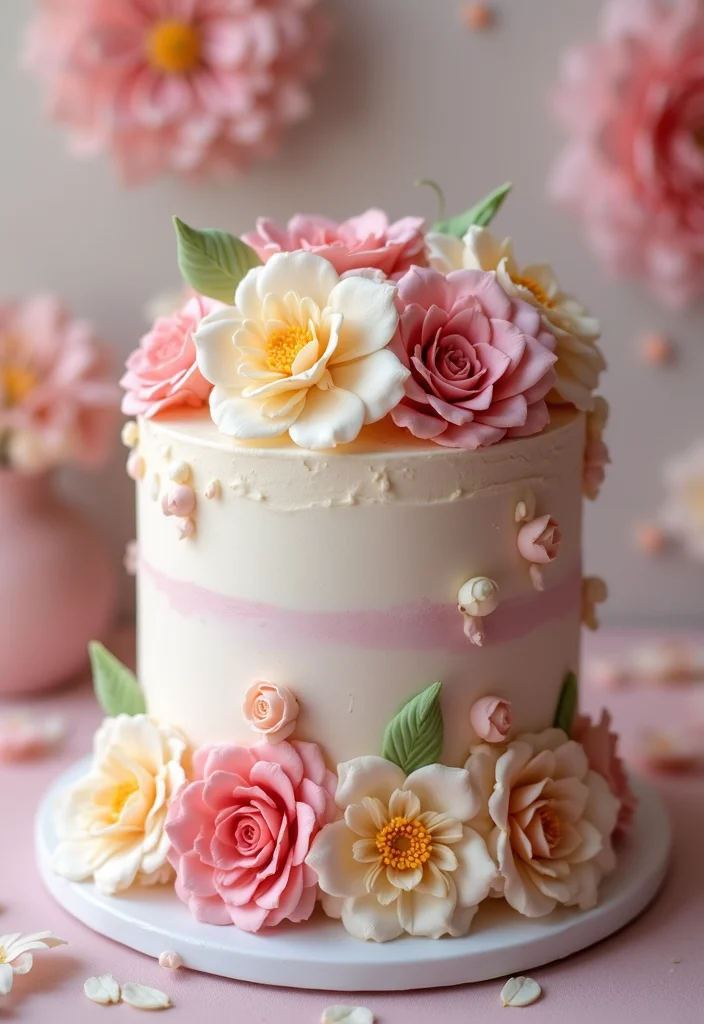 14 Chic Disco Themed Cakes for Grown-Up Celebrations! - 9. Sugar Flower Disco Cake