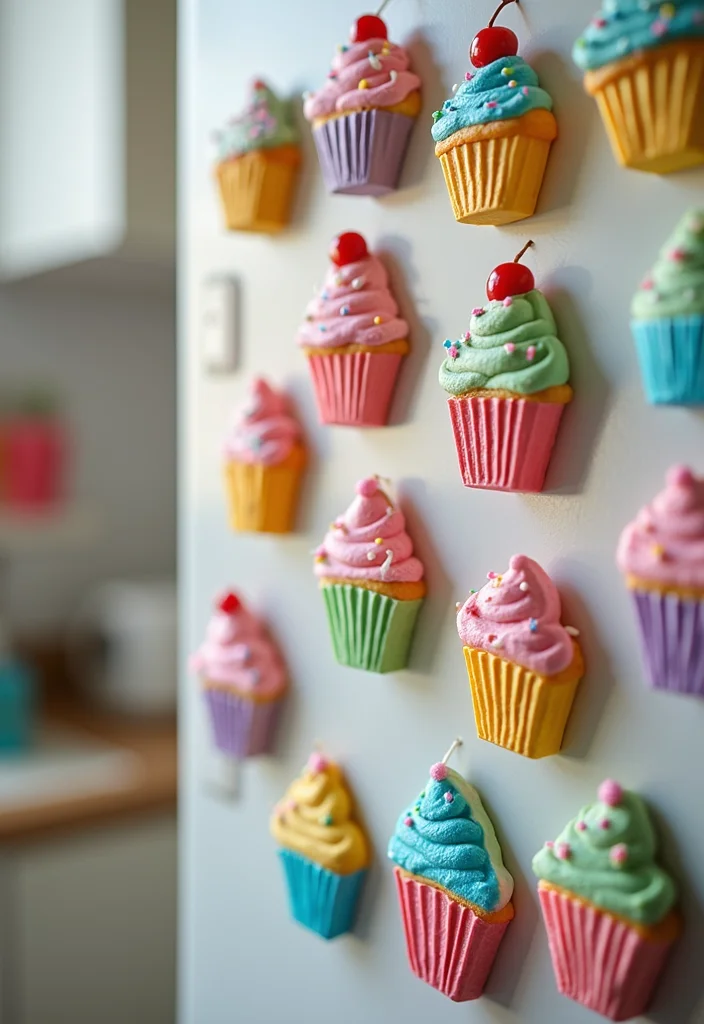 14 Easy Cake Crafts That'll Add a Personal Touch to Your Home Decor (#6 Is Adorable!) - 10. Cupcake Magnets