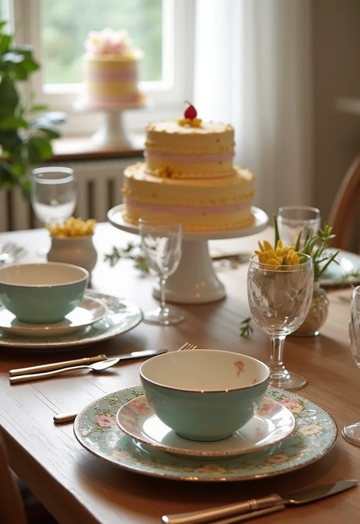 14 Easy Cake Crafts That'll Add a Personal Touch to Your Home Decor (#6 Is Adorable!) - 13. Cake-Themed Table Settings