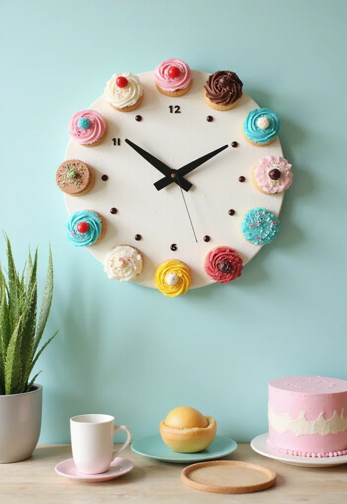 14 Easy Cake Crafts That'll Add a Personal Touch to Your Home Decor (#6 Is Adorable!) - 7. Cake-Inspired Wall Clock