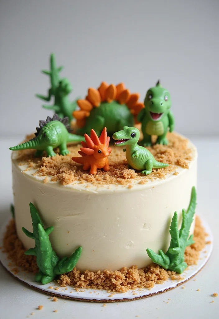 14 Funny Cake Decoration Ideas That Are As Creative As They Are Hilarious! - 6. Dinosaur Cake