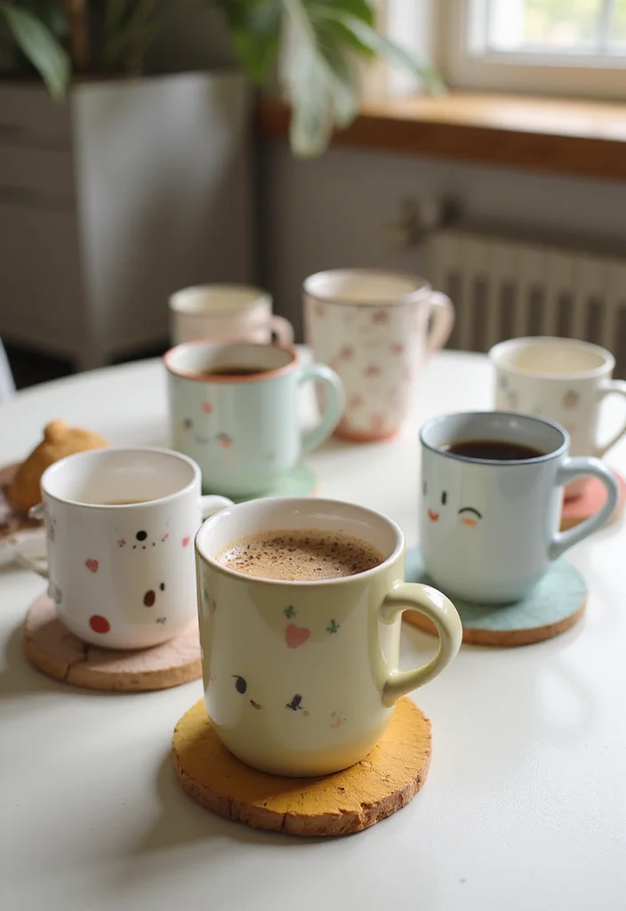 14 Kawaii Cake Decor Tips to Make Your Home Office a Happy Place! - 10. Playful Coffee Mugs