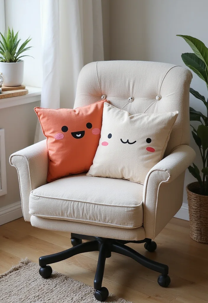 14 Kawaii Cake Decor Tips to Make Your Home Office a Happy Place! - 8. Cozy Kawaii Throw Pillows