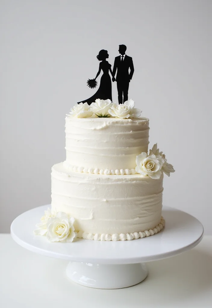 14 Personalized Couple Cakes That Will Make You Fall in Love All Over Again! - 3. Couple Cake Toppers for a Classic Cake