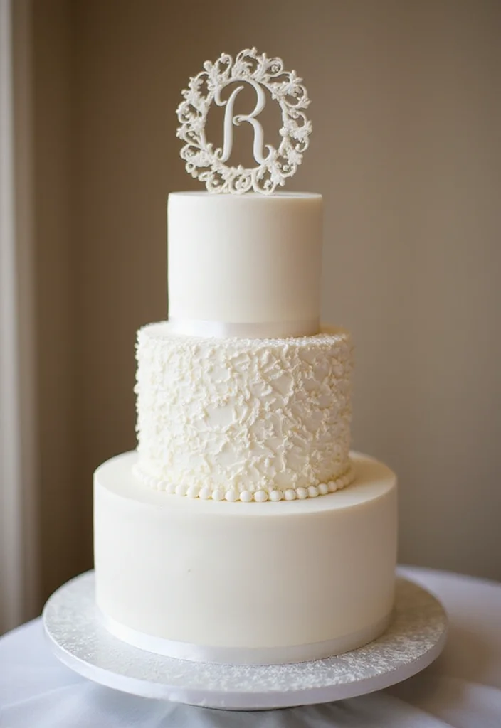 14 Tiered Traditional Marriage Cakes That Will Elevate Your Wedding Day! - 14. Monogrammed Masterpieces