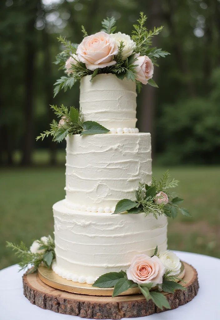 14 Tiered Traditional Marriage Cakes That Will Elevate Your Wedding Day! - 2. Rustic Charm with Floral Accents