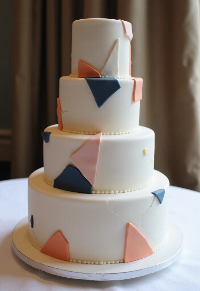 14 Tiered Traditional Marriage Cakes That Will Elevate Your Wedding Day! - 9. Artistic Geometric Designs