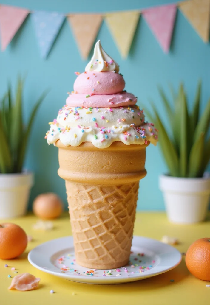 14 Unique Sweet Seventeen Cake Ideas That Will Stand Out at the Party! - 11. Ice Cream Cone Cake