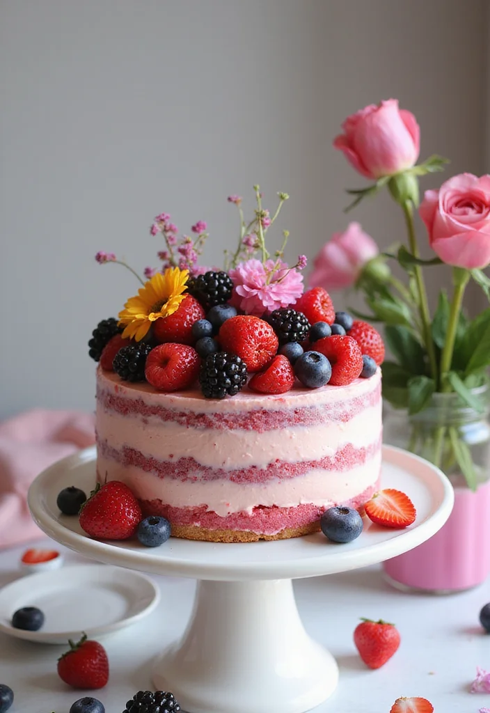 14 Unique Sweet Seventeen Cake Ideas That Will Stand Out at the Party! - 12. Berry Beautiful Cake