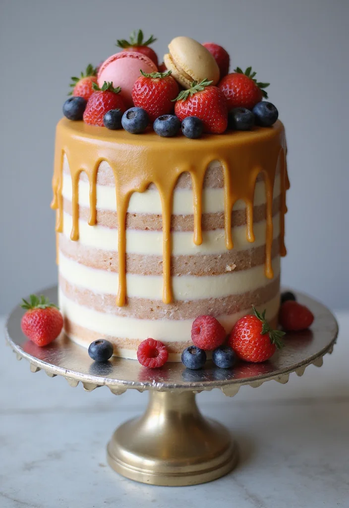 14 Unique Sweet Seventeen Cake Ideas That Will Stand Out at the Party! - 2. Glamorous Gold Drip Cake