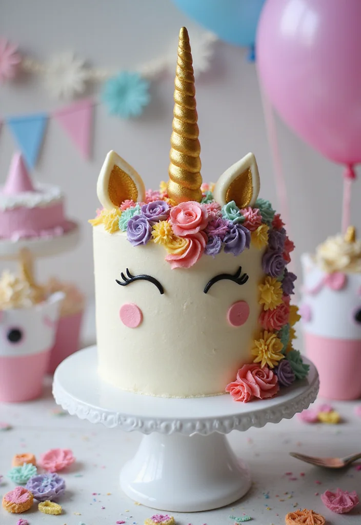 14 Unique Sweet Seventeen Cake Ideas That Will Stand Out at the Party! - 6. Whimsical Unicorn Cake