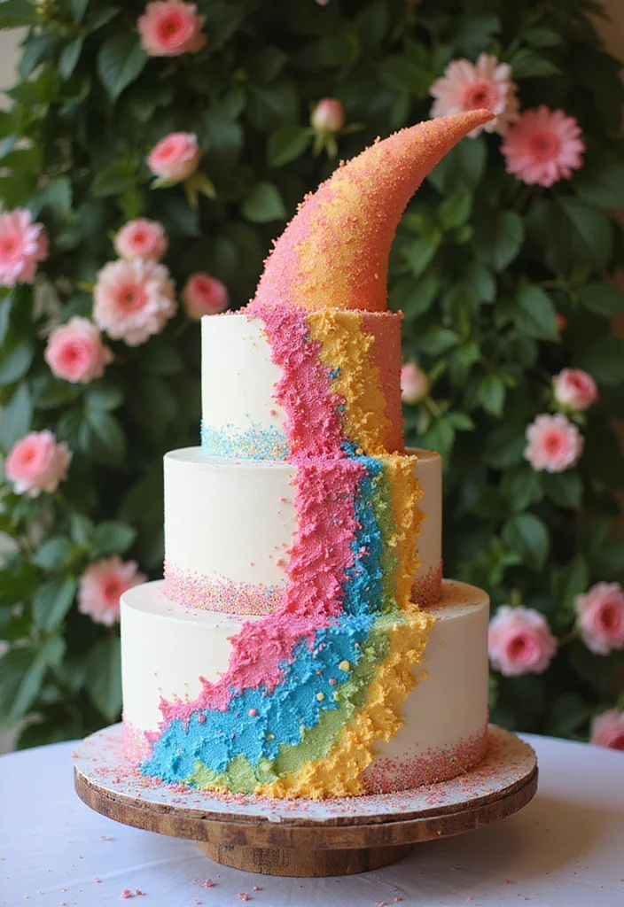 15 Celestial Wedding Cake Designs That Will Leave Your Guests Starry-Eyed! - 5. Comet Tail Cake
