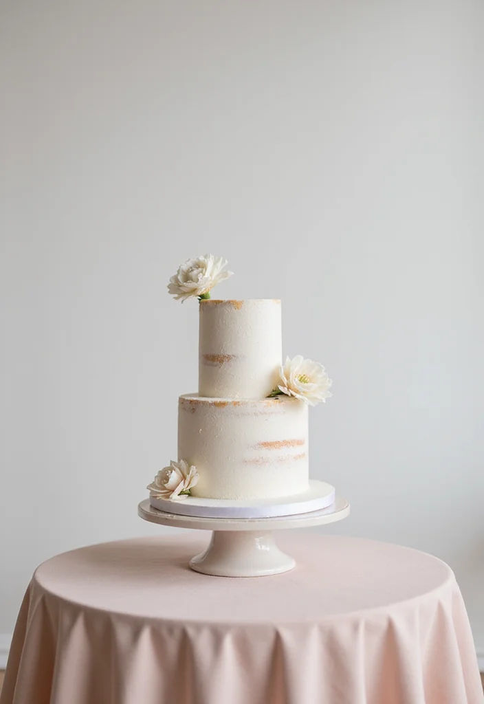 15 Creative Cake Table Decor Ideas You Wish You Knew Sooner (Watch Out for #7!) - 10. Minimalist Elegance