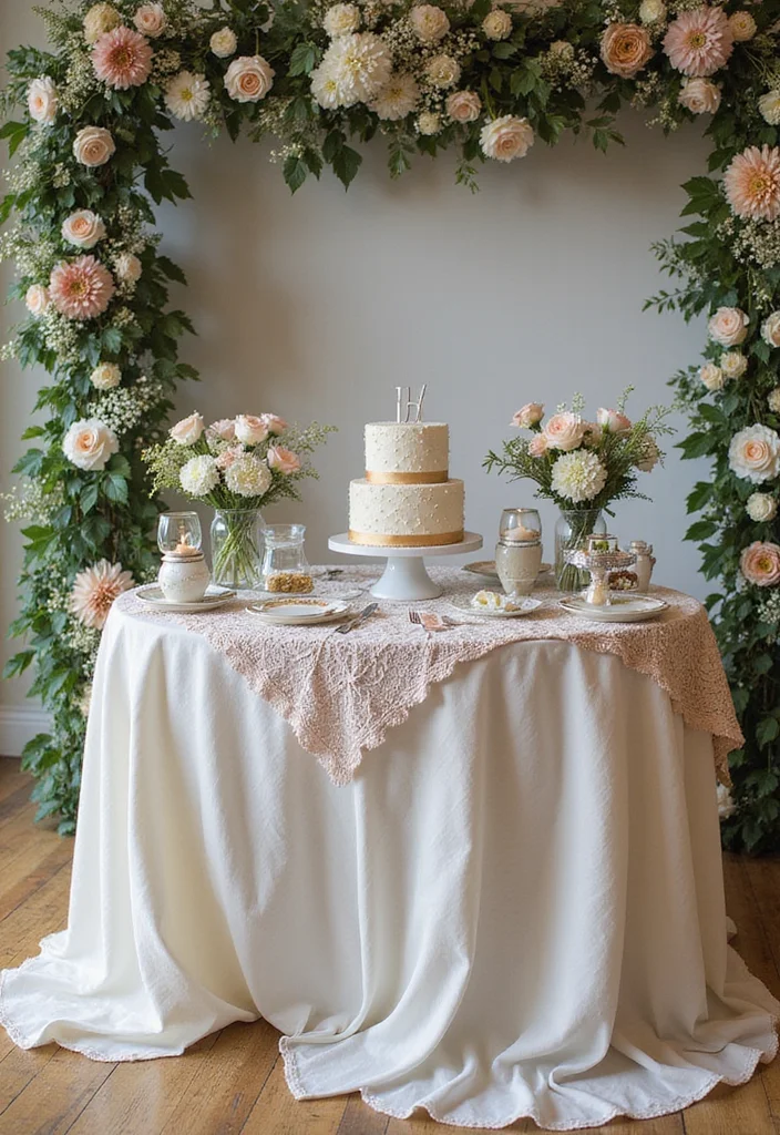 15 Creative Cake Table Decor Ideas You Wish You Knew Sooner (Watch Out for #7!) - 6. Vintage Inspired Decor