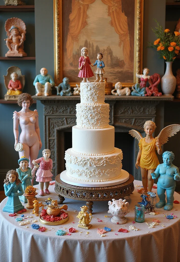 15 Creative Cake Table Decor Ideas You Wish You Knew Sooner (Watch Out for #7!) - 9. Artistic Displays