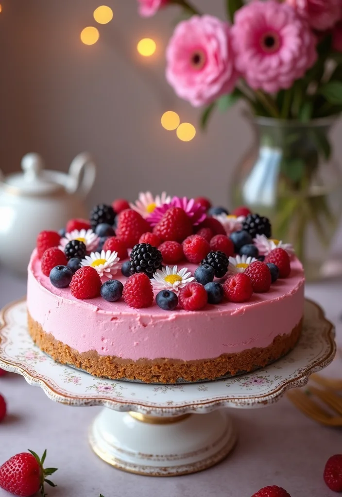 15 Creative Hot Pink Birthday Cakes That Will Steal the Show! - 11. Hot Pink Cheesecake