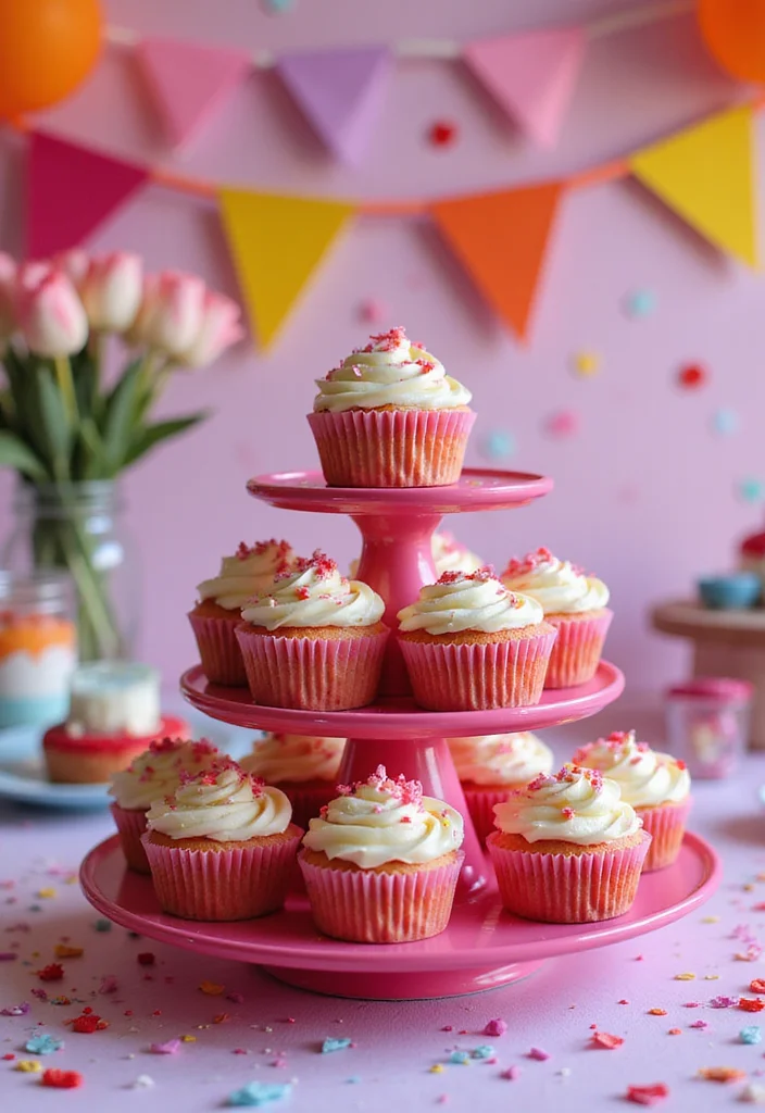 15 Creative Hot Pink Birthday Cakes That Will Steal the Show! - 13. Hot Pink Cupcake Tower