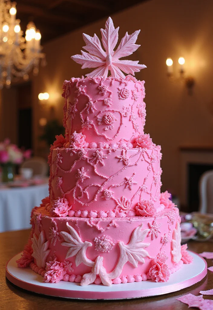 15 Creative Hot Pink Birthday Cakes That Will Steal the Show! - 15. Hot Pink Fondant Cake