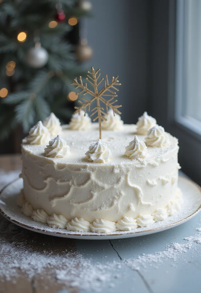 15 Creative January Birthday Cake Designs That Are Party-Ready (Check Out #6!) - 1. Frosted Winter Wonderland