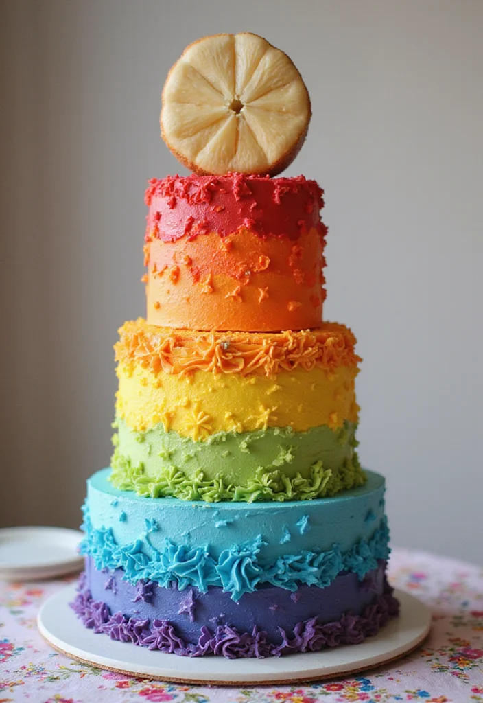 15 Creative January Birthday Cake Designs That Are Party-Ready (Check Out #6!) - 11. Rainbow Layer Cake