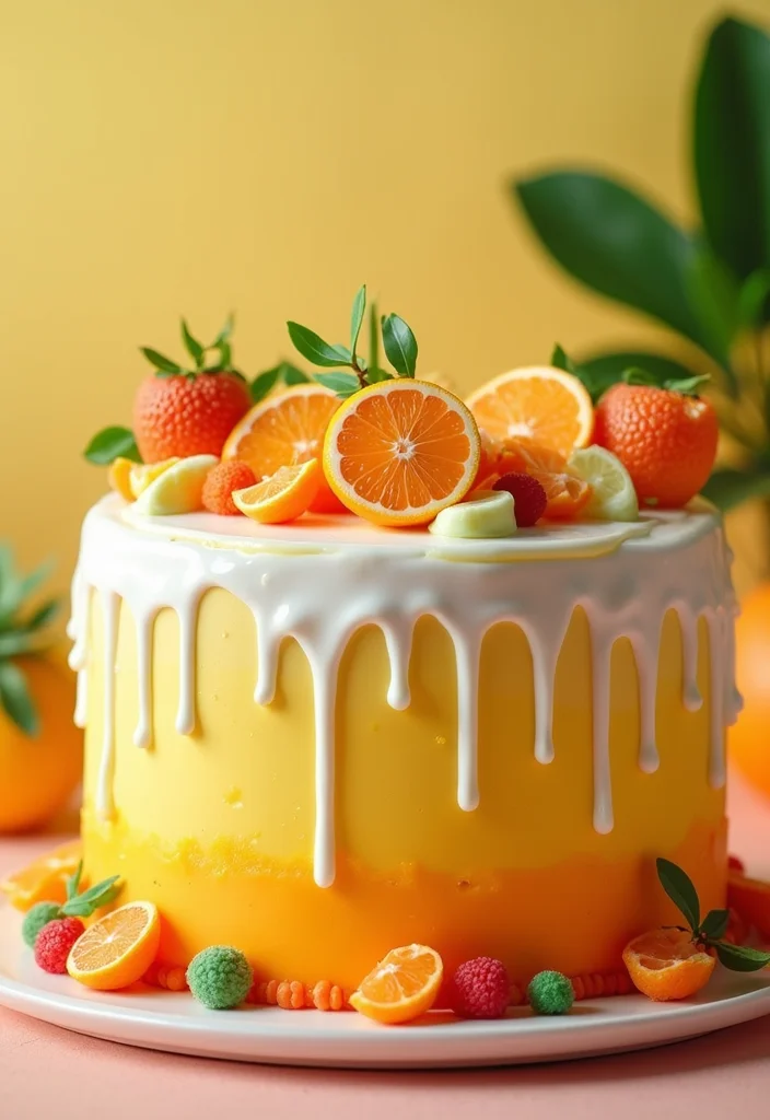 15 Creative January Birthday Cake Designs That Are Party-Ready (Check Out #6!) - 13. Winter Citrus Burst