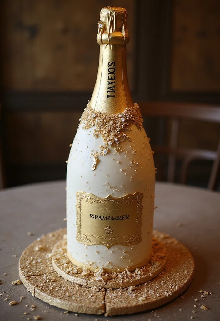 15 Creative January Birthday Cake Designs That Are Party-Ready (Check Out #6!) - 3. Sparkling Champagne Cake