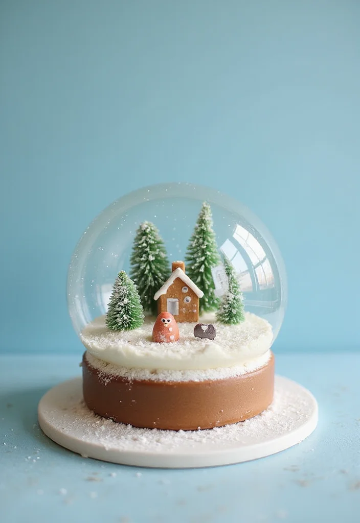 15 Creative January Birthday Cake Designs That Are Party-Ready (Check Out #6!) - 5. Snow Globe Surprise