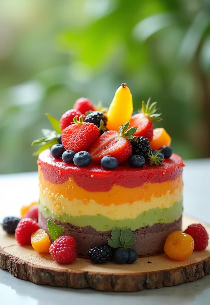 15 Creative January Birthday Cake Designs That Are Party-Ready (Check Out #6!) - 7. Frosted Fruit Extravaganza