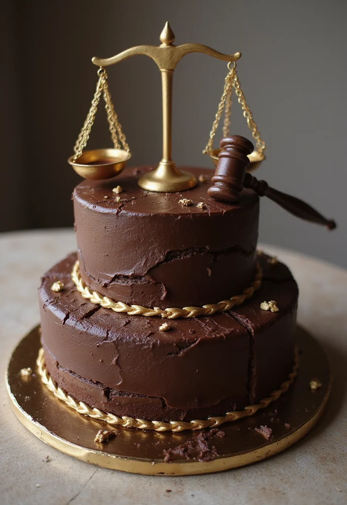 15 Creative Law Cake Ideas for Your Next Legal Celebration (Wait Until You See #8!) - 1. Gavel and Scales Cake