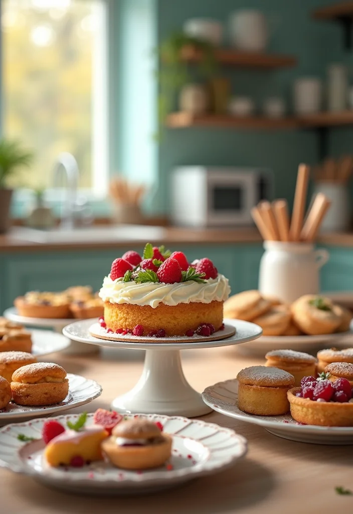 15 Creative Ways to Style Your Lunch Cake for Instagram-Worthy Kitchen Decor! - 11. Sweet Dessert Bar