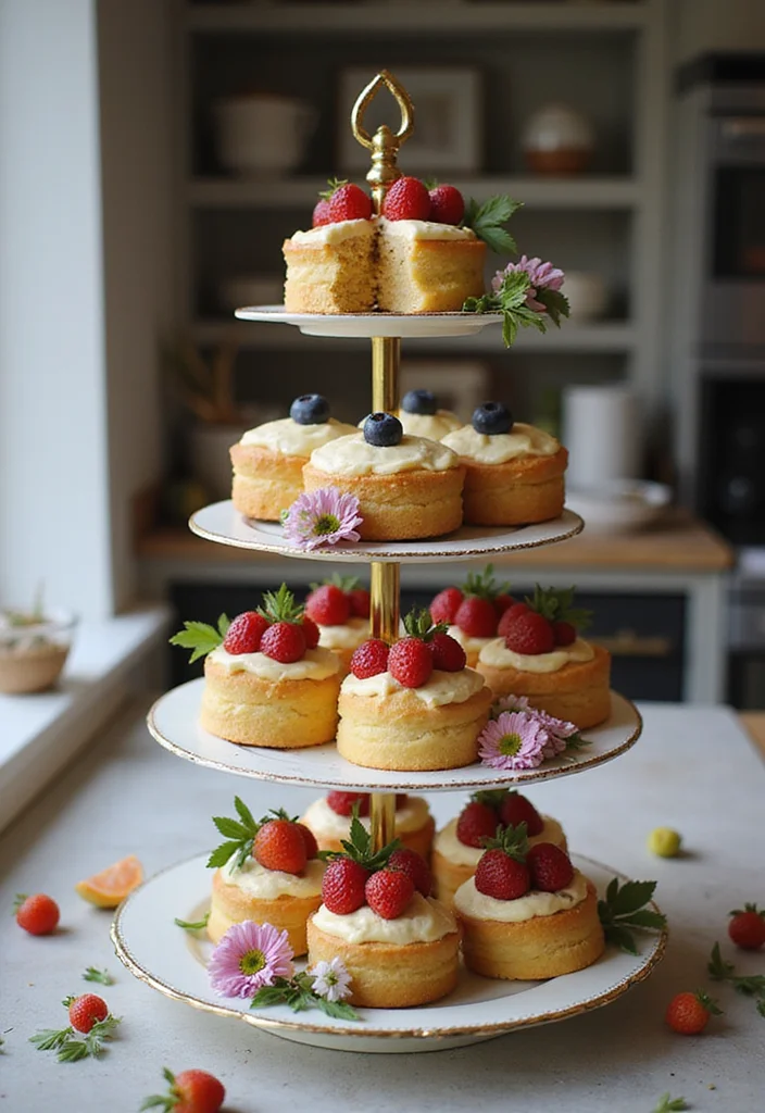 15 Creative Ways to Style Your Lunch Cake for Instagram-Worthy Kitchen Decor! - 7. Elegant Multi-Tiered Display