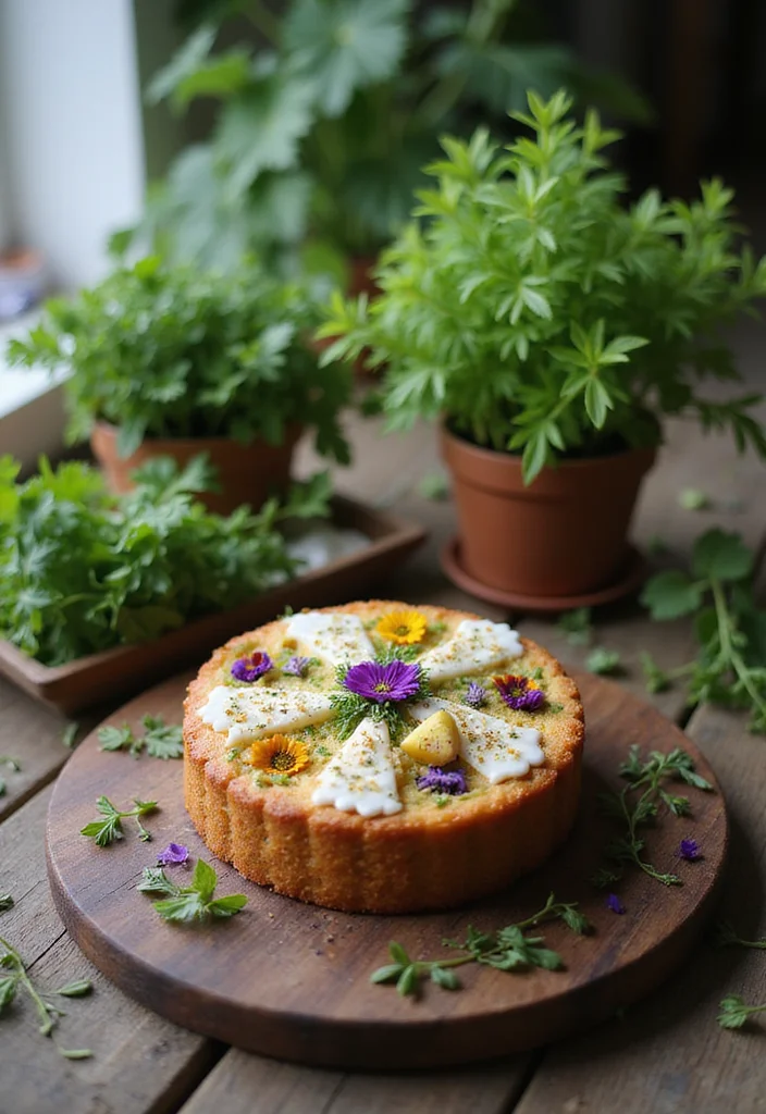 15 Creative Ways to Style Your Lunch Cake for Instagram-Worthy Kitchen Decor! - 8. Flavorful Garden Party