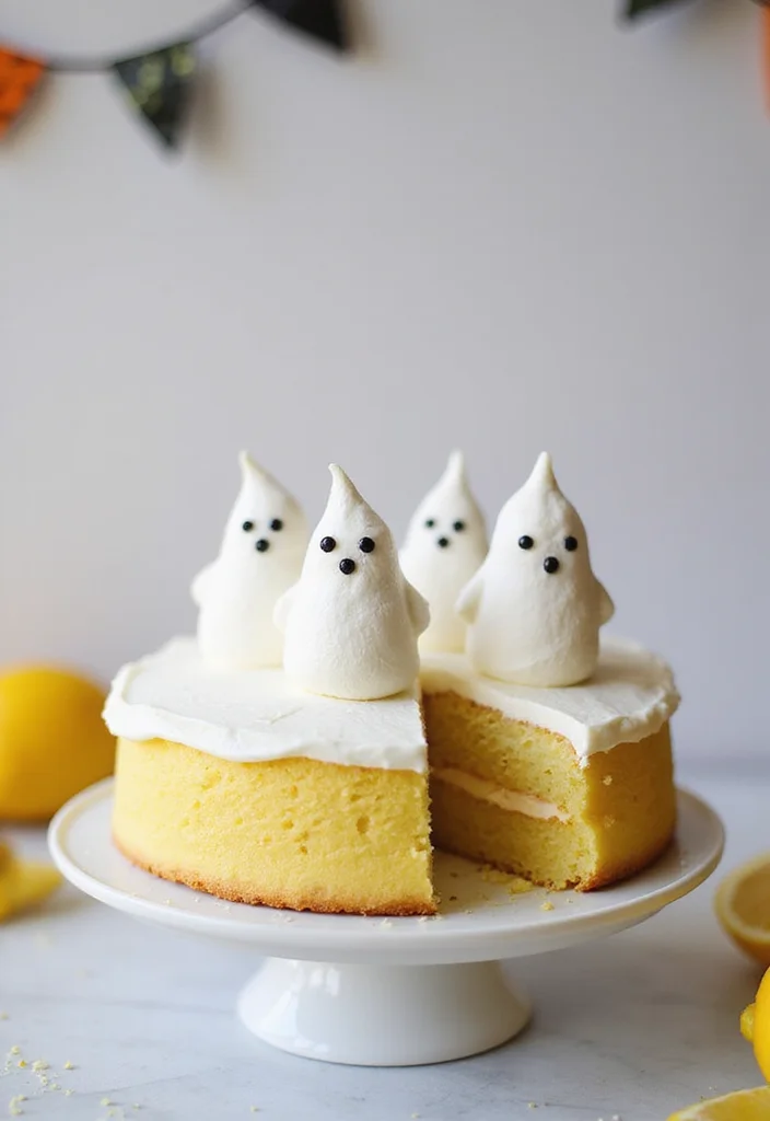15 Hauntingly Delicious Scary Cake Ideas That Will Terrify Your Taste Buds! - 10. Ghostly Lemon Cake