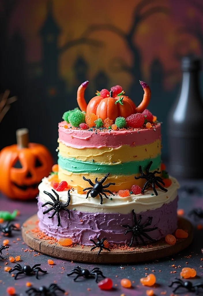 15 Hauntingly Delicious Scary Cake Ideas That Will Terrify Your Taste Buds! - 15. Creepy Crawly Layer Cake